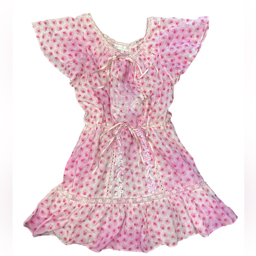 LoveShackFancy Niall Dress in Divine Pink size S